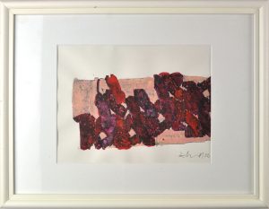 Nahkampf Aquarell über Laserdruck 19 x 25 cm